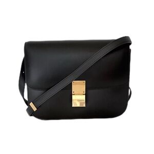 Celine Smooth Calfskin Black Medium Box Bag
